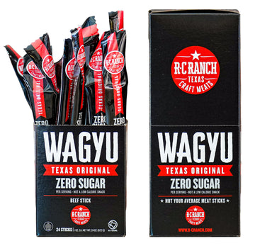 R-C Ranch - Wagyu Premium Beef Stick - 24ct/1oz - Texas Original - Zero Sugar - Individually Wrapped - Not Your Average Meat Sti