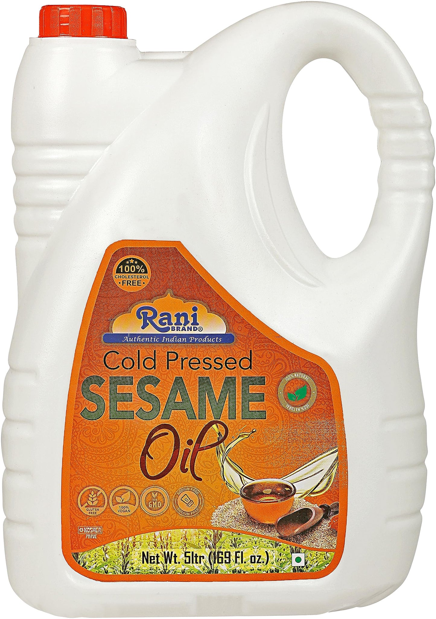 Rani Sesame Oil 169 Ounce (5 Liter) Cold Pressed | 100% Natural | Non-Gmo | Kosher | Vegan | Gluten Free