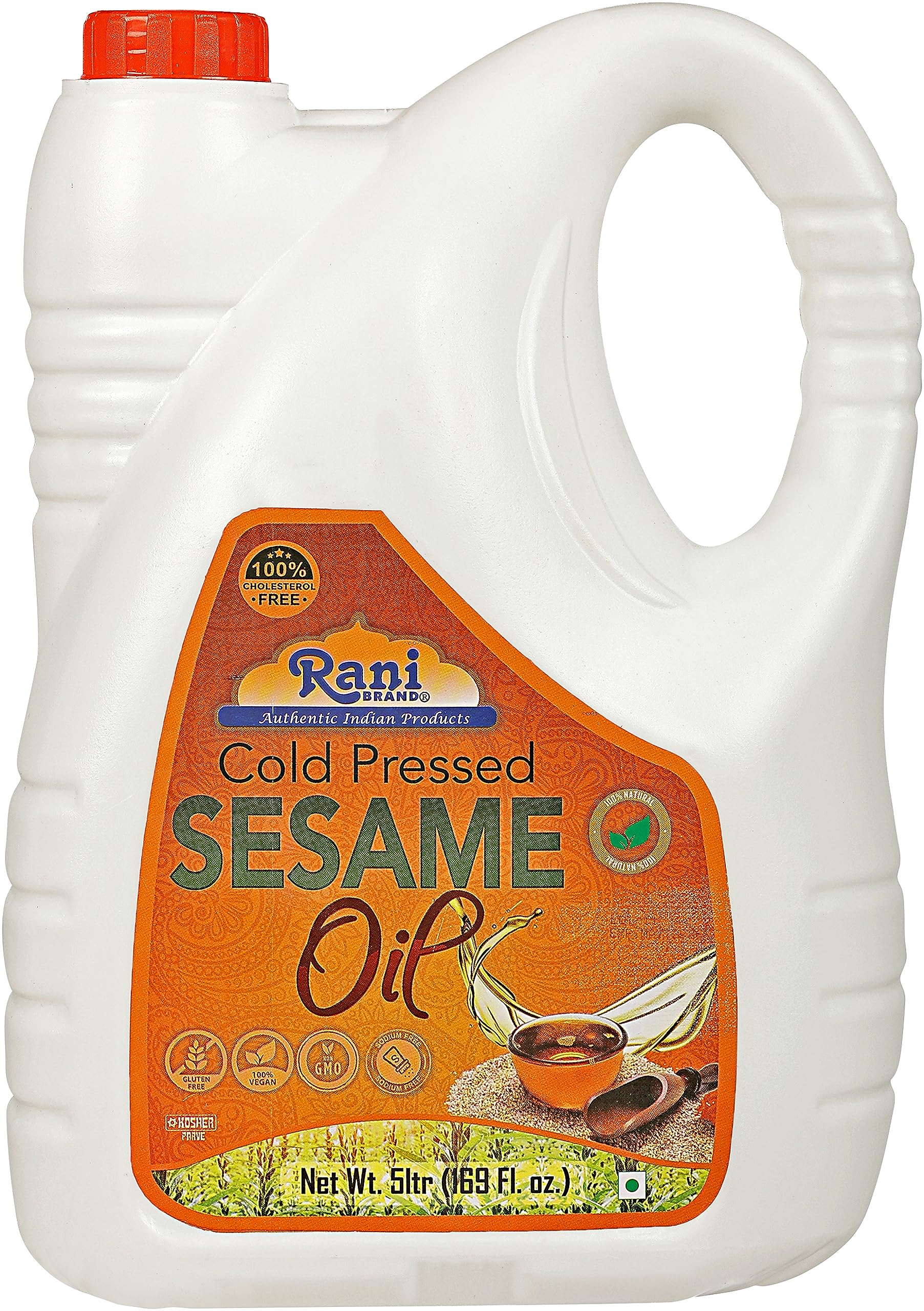 Rani Sesame Oil 169 Ounce (5 Liter) Cold Pressed | 100% Natural | Non-Gmo | Kosher | Vegan | Gluten Free