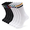 Monfoot Womens And Mens 8 Pack Athletic Cushioned Crew Socks Striped Medium