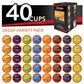 Brooklyn Beans Coffee Pods Assorted Decaf Variety Pack 40 Count Compatible with Keurig K Cup Brewers BB DV40