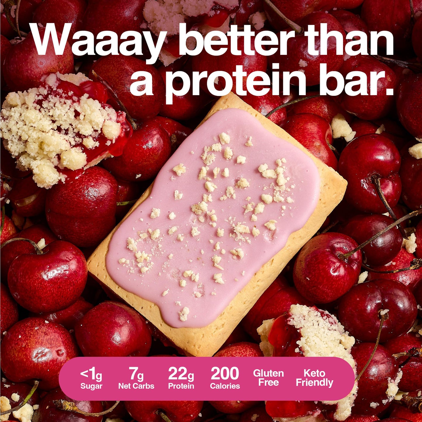 Legendary Foods 22g Protein Pastry 0g Added Sugar  Low Carb  Gluten Conscious  Keto Snack  Ideal for Glucose Management  Includes Whey Protein Isolate  8 Pack Cherry Crumble