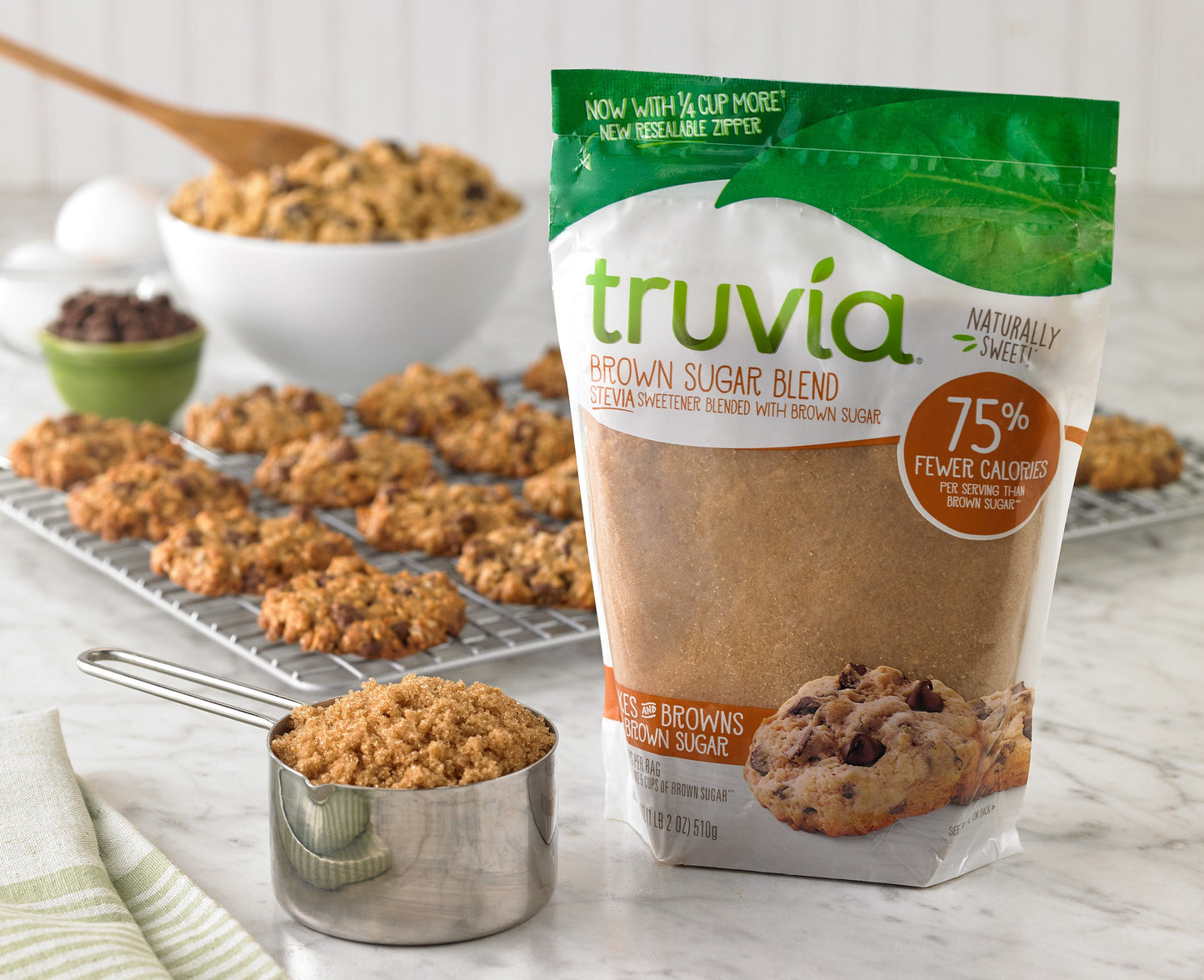 Truvia Brown Sugar Blend, Stevia & Brown Sugar Sweetener, 18 oz Bag - Natural Sugar Substitute, Brown Color