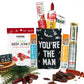 BUNNY · JAMES · Jerky Gift Bag - Exotic Jerky Variety Pack, 6 Count, High Protein Beef Snacks, Fun Youre the Man Bag