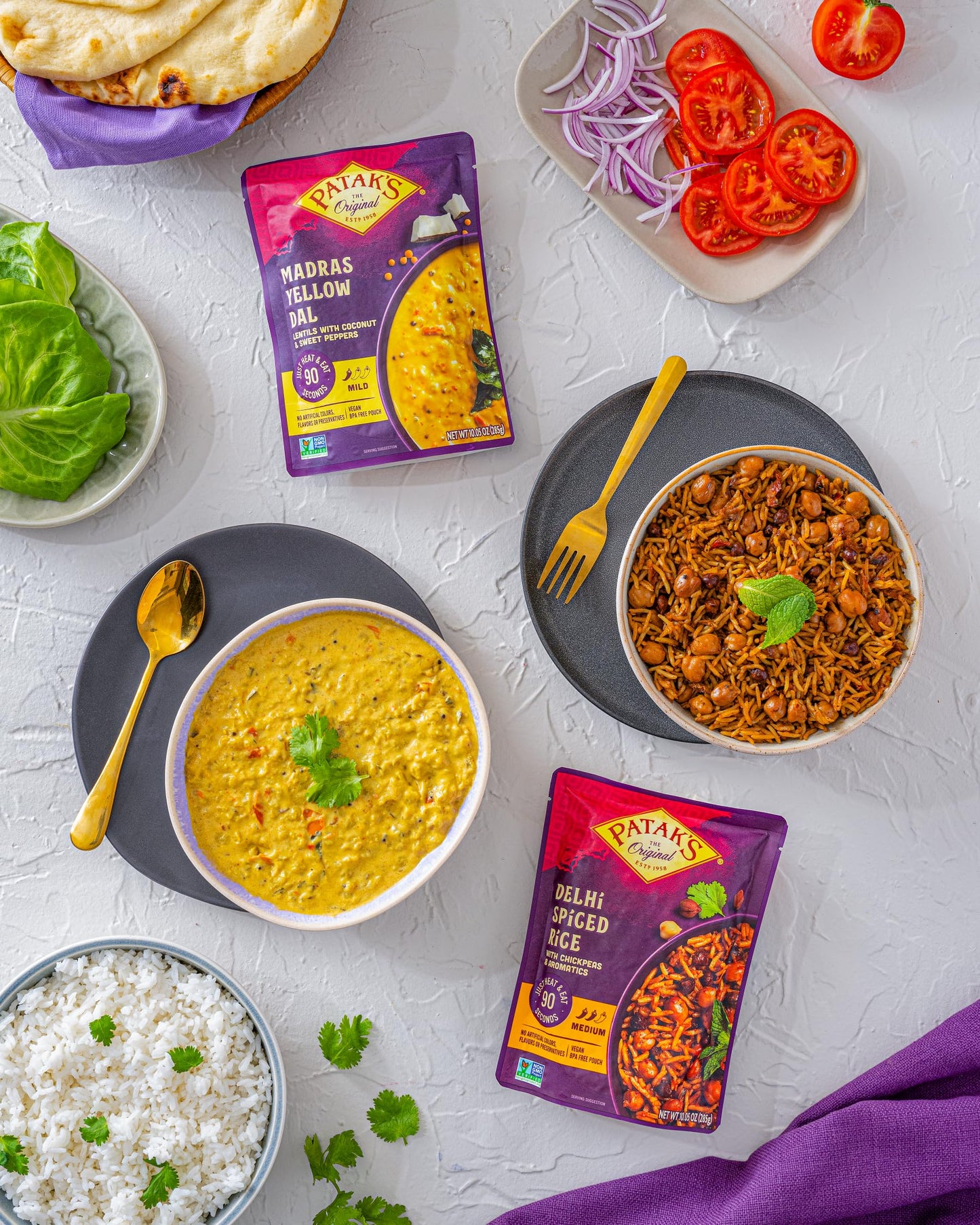 Pataks Delhi Spiced Rice, Vegetarian Indian Meal with Chickpeas & Basmati Rice, Ready to Eat, 10.05 Ounce (Pack of 6)