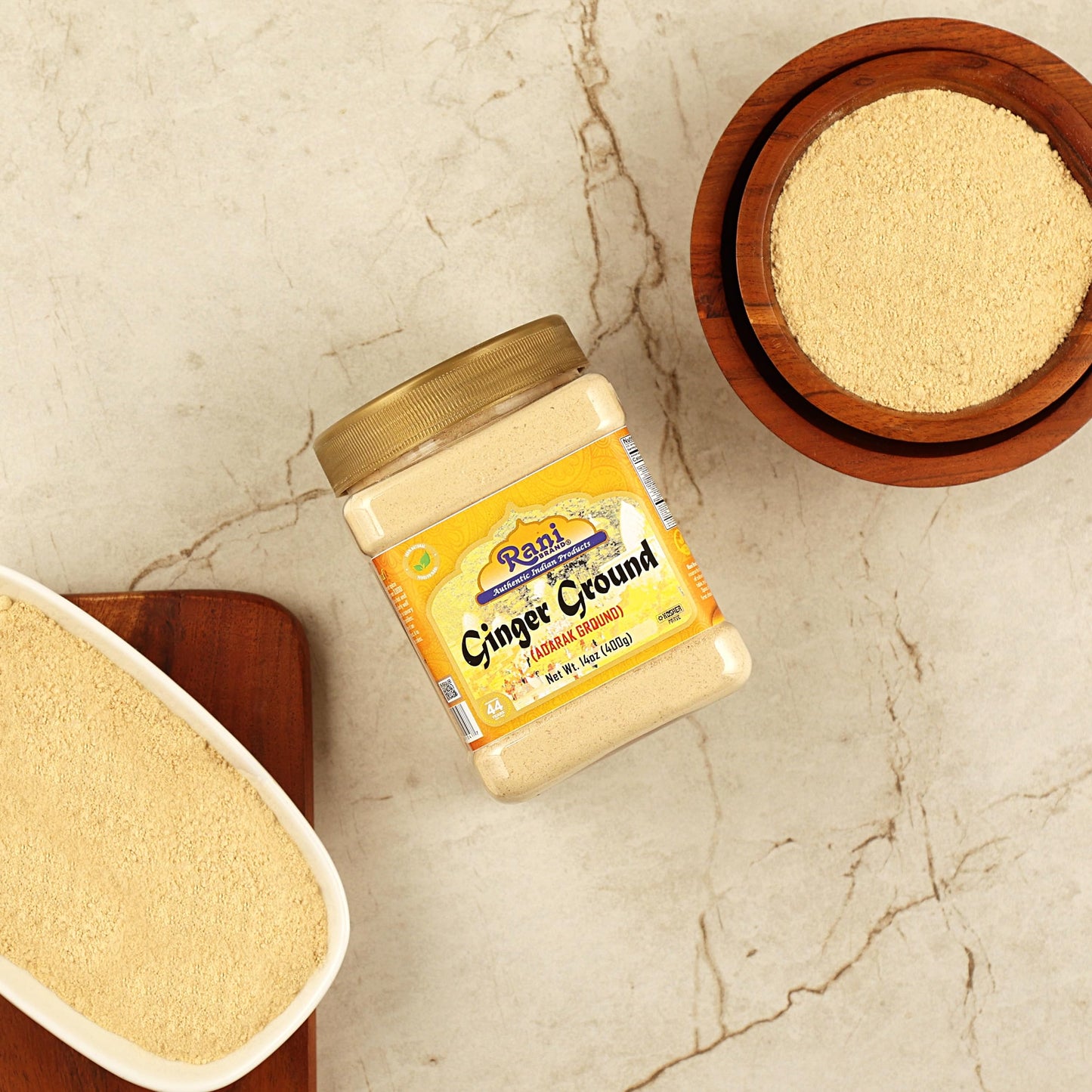 Rani Ginger (Adarak) Powder Ground, Spice 14oz (400g) PET Jar ~ All Natural | Vegan | Gluten Friendly | NON-GMO | Kosher | India