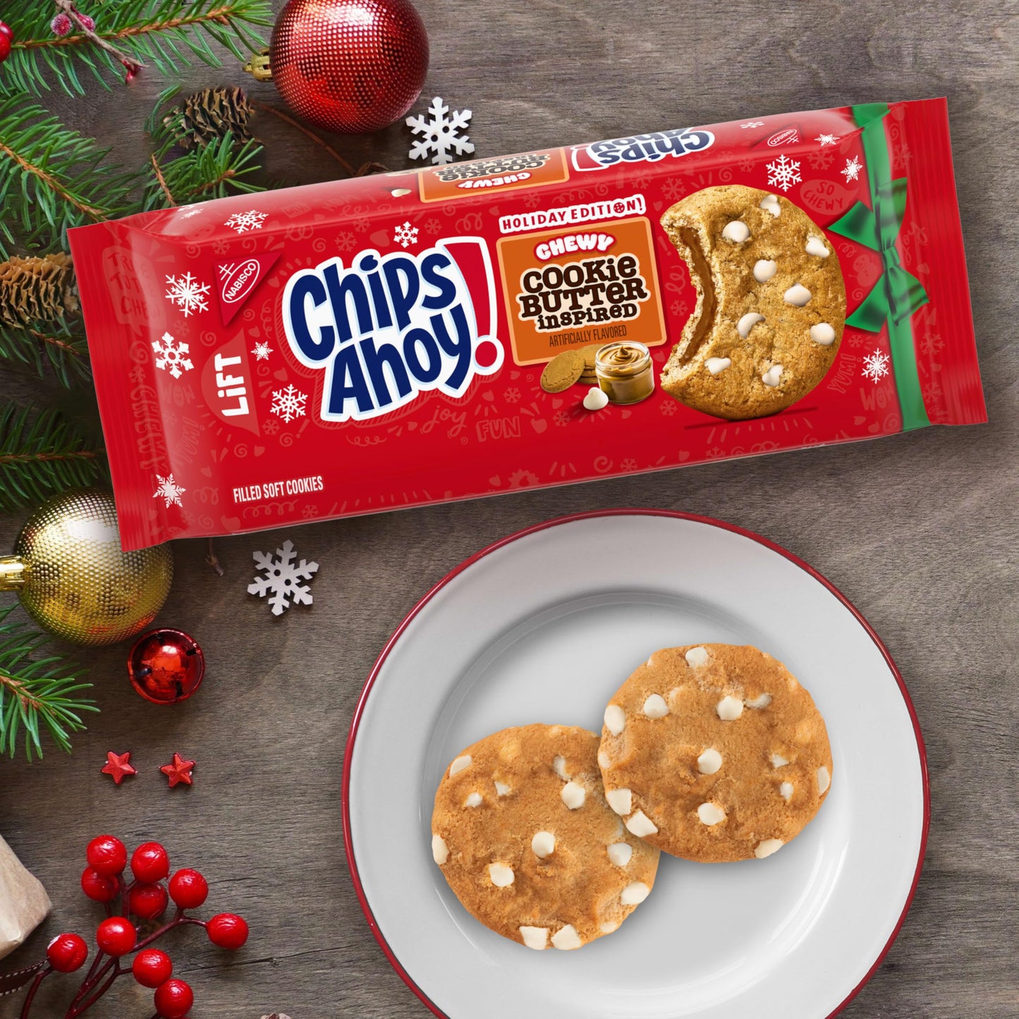 CHIPS AHOY! Chewy Cookie Butter-Inspired Cookies  Limited Edition Holiday   9.9 oz