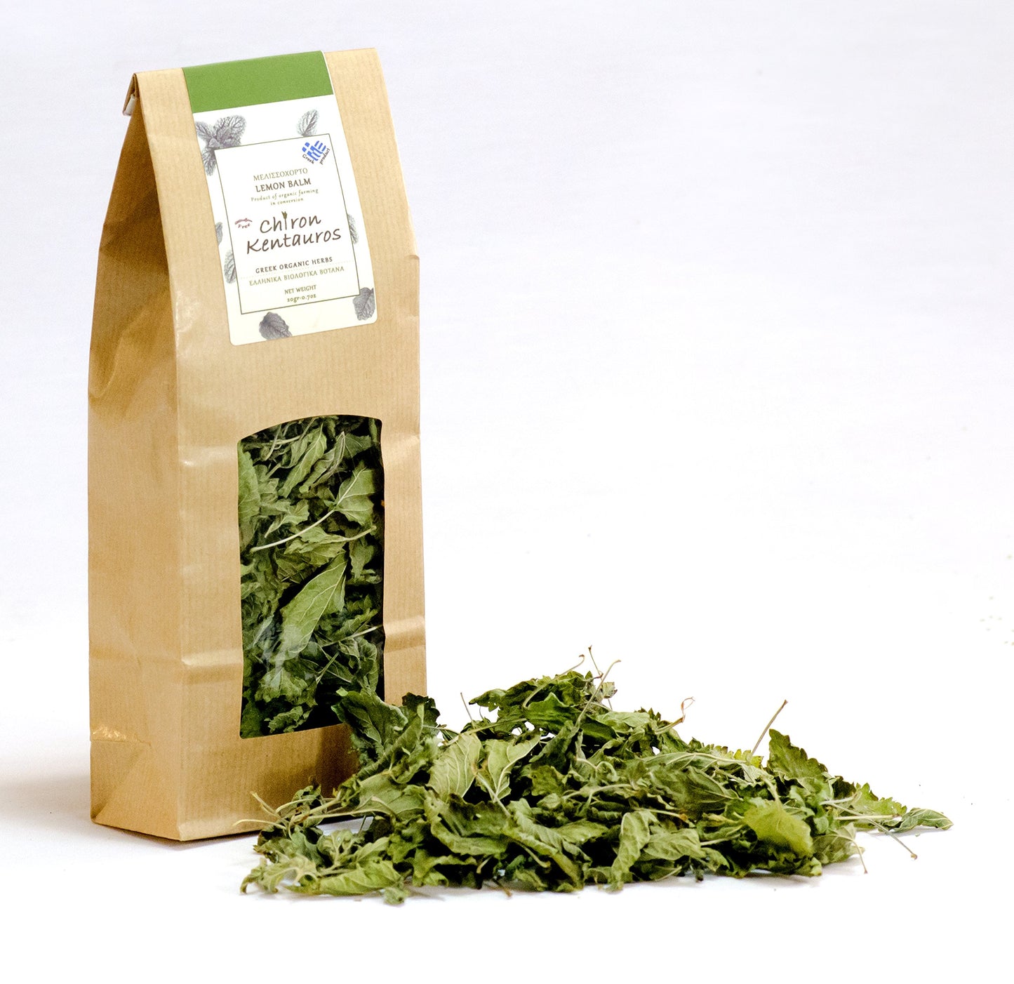 Chiron Kentavros Organic Lemon Balm Leaves - 0.71 Ounce, GMO/Caffeine Free, Greek Herb from Mount Pelion