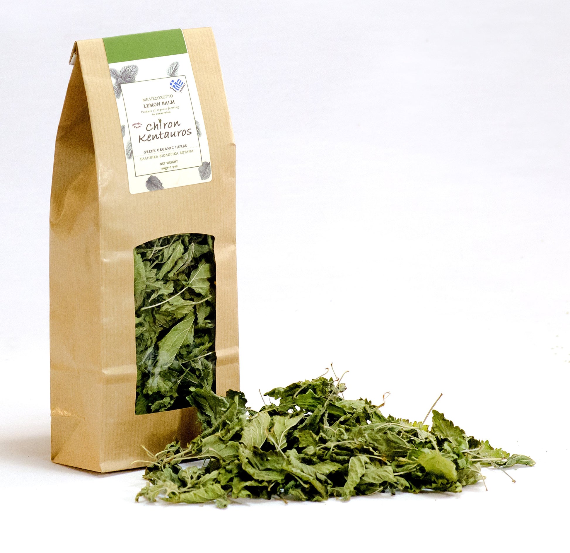 Chiron Kentavros Organic Lemon Balm Leaves - 0.71 Ounce, GMO/Caffeine Free, Greek Herb from Mount Pelion