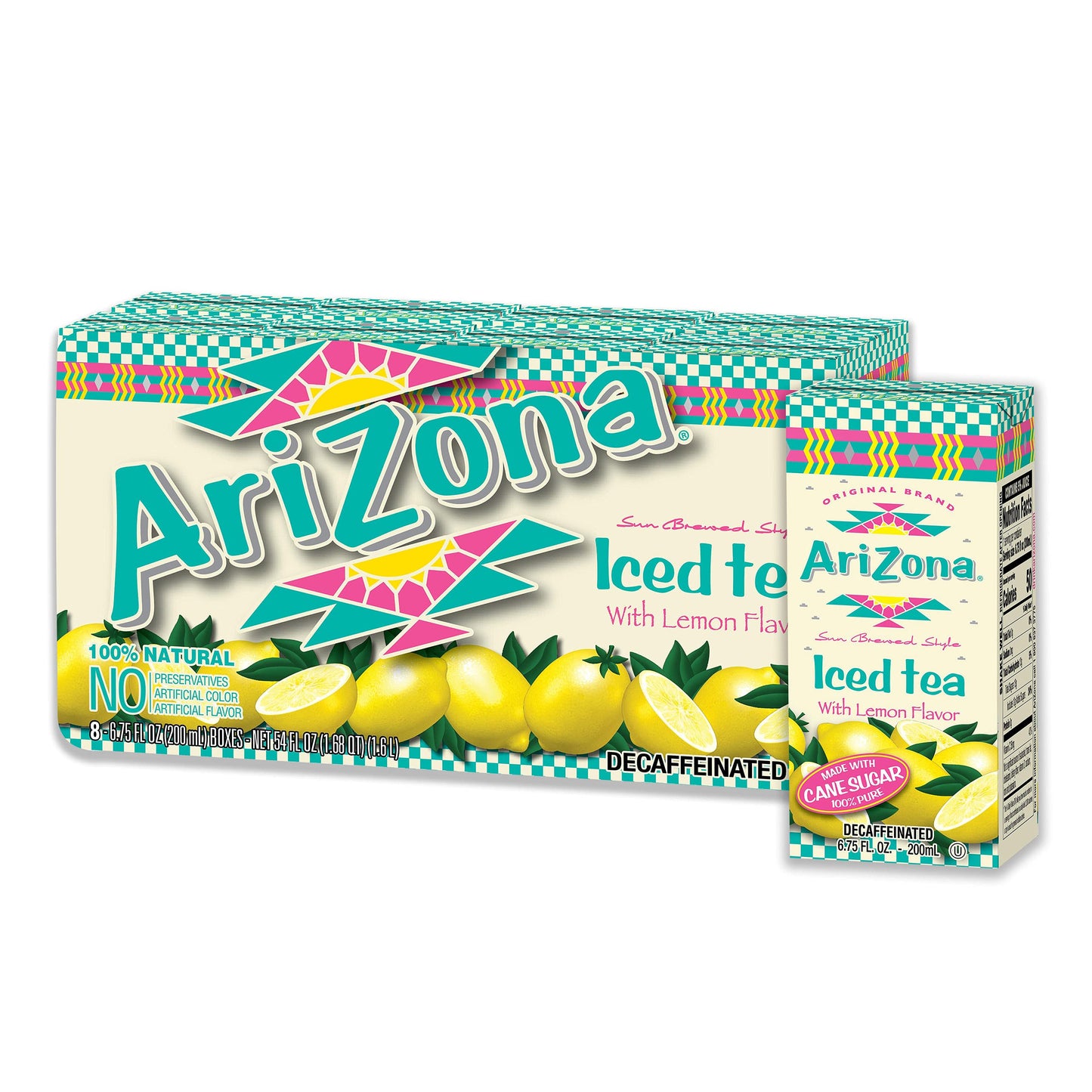 Arizona Decaffeinated Lemon Tea, 6.75 Fl Oz, Pack Of 32