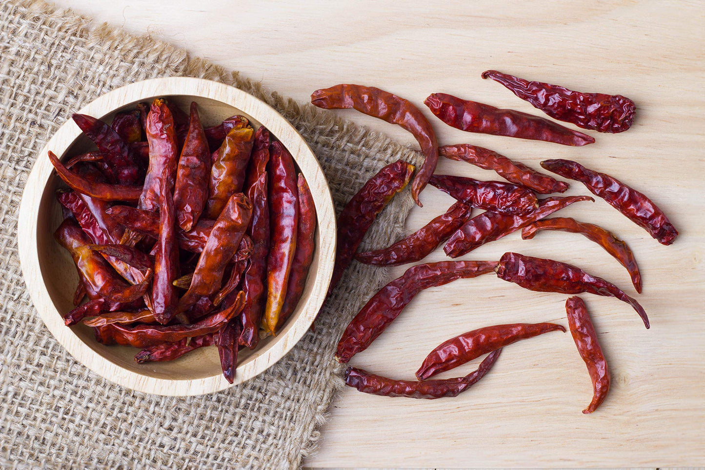 Chile De Arbol 1LB (16oz) - Dried Whole Red Chili Peppers, Premium All Natural Stemless, Resealable Bag. Use in Mexican, Chinese