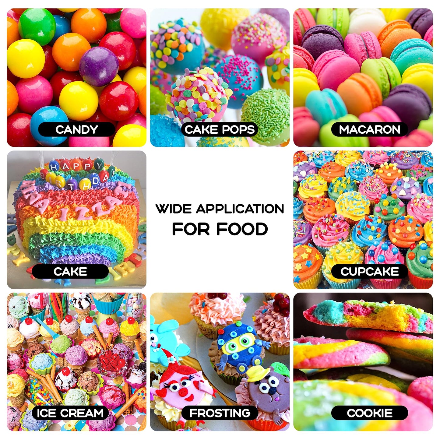 Gel Food Coloring - 10 Colors X 0.45 Oz Concentrated Gel Based Food Dye Vibrant Icing Colors Professional-Grade Neon Food Color