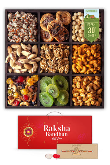 Hyperfoods Rakhi Hamper For Brother Rakhi For Brother Combo With Dry Fruits Premium Rakshabandhan Gifts For Brother With Rakhi F