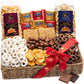 Nut Cravings KREMERY Chocolate Covered Pretzels & Caramel Popcorn Gift Basket, 3.5 lbs, Deluxe Seagrass Tray with Ribbon