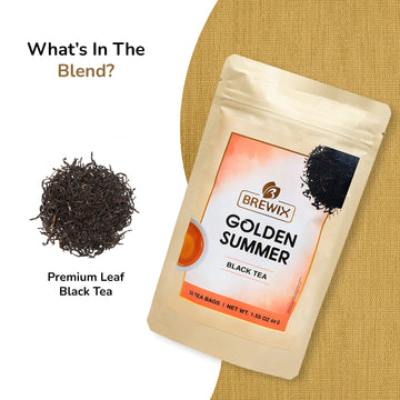 Brewix, Darjeeling Golden Summer Tea From Himalayas (22 Pyramid Tea Bags) | High Grown In The Himalayas | Long Leaf Tea, Packed