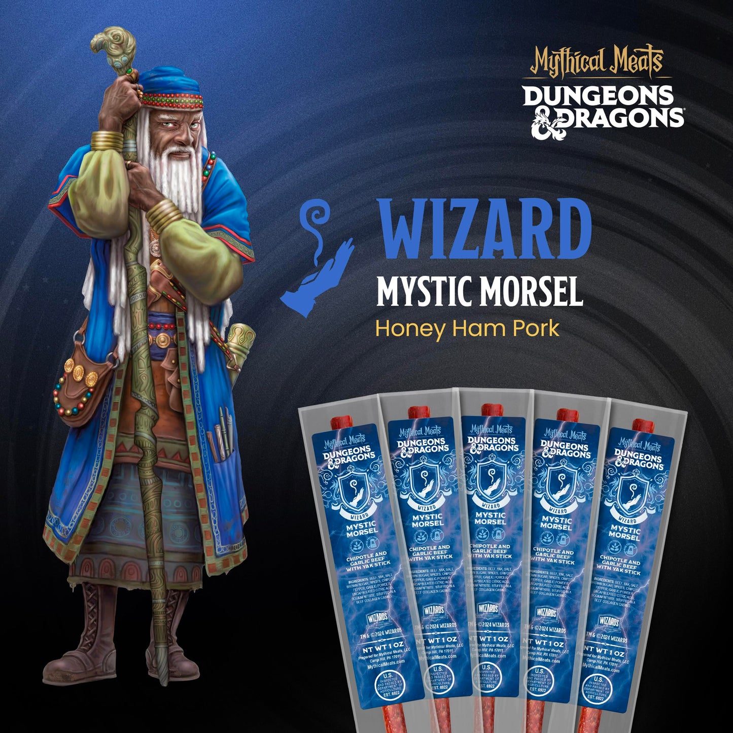 Mythical Meats Jerky Sticks - Chipotle & Garlic Beef with Yak - Gluten Free - 12 Count