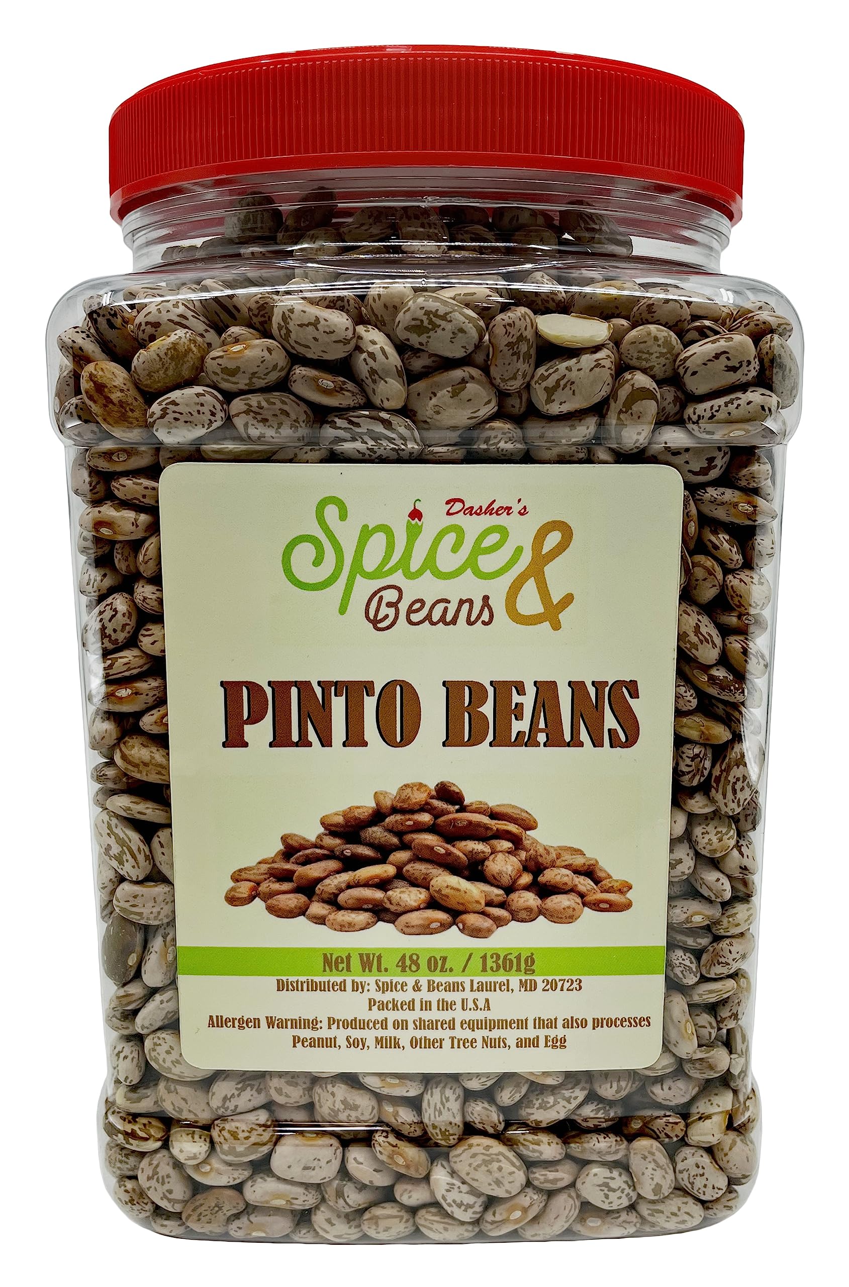 Dasher's Spice & Beans Dried Pinto Beans | Resealable Jar | 3 lbs.