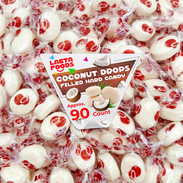 Coconut Filled Hard Candy | 1 Pound Bag - Approx. 90 Count | Tropical Treat with Creamy Filling