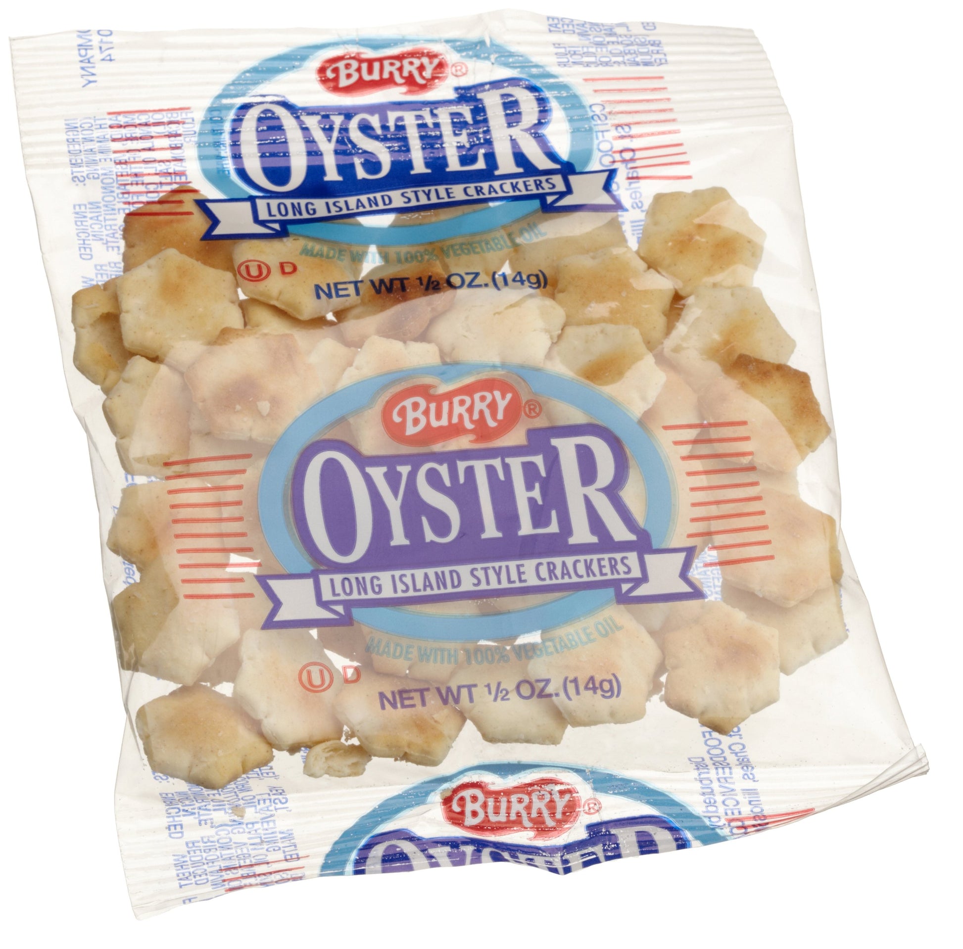 Burry Foods Small Oyster Crackers, 0.5-Ounce Packages (Pack of 150)