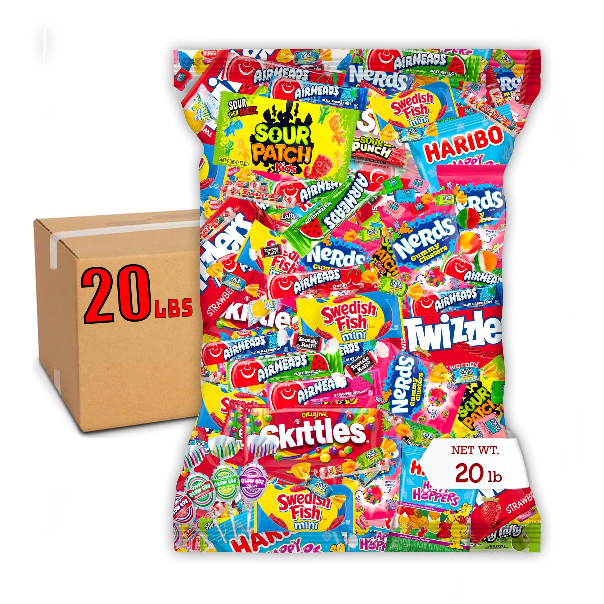 Bulk Candy Variety Pack - 20 lb Candy - Candy Bulk Individually Wrapped Candy- Halloween Candies - Trick Or Treat Candies - Piat