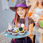 Cheerland Halloween Cupcake Toppers, Plastic, Pastel, 2x2 inches, Cute Pumpkin Ghost Bat Cat Witch Hat Decorations