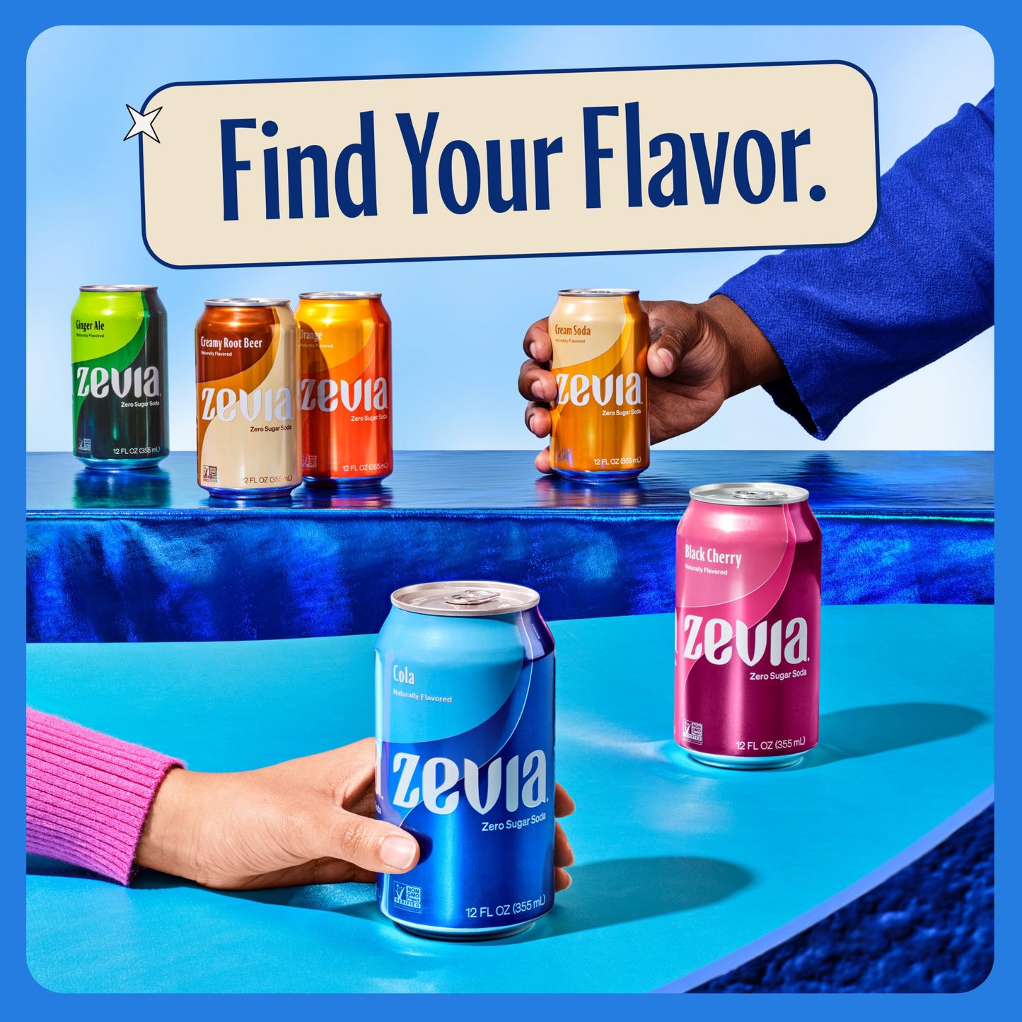 Zevia Zero Sugar, Vanilla Cola Soda, 12 Fl Oz Cans (Pack of 8)