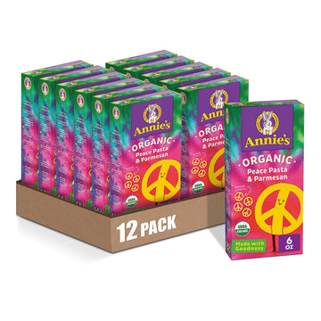 Annie 's Organic Macaroni and Cheese Dinner, Peace Pasta & Parmesan, 6 oz. (Pack of 12)