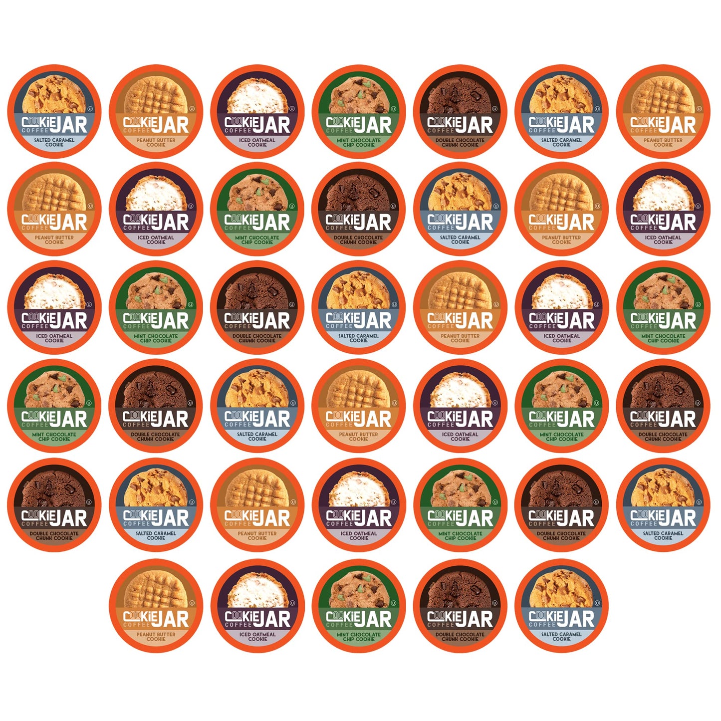 Cookie Jar Assorted Flavored Coffee Pods, 40 Count Variety Pack for Keurig K Cup Brewers, Two Rivers Coffee