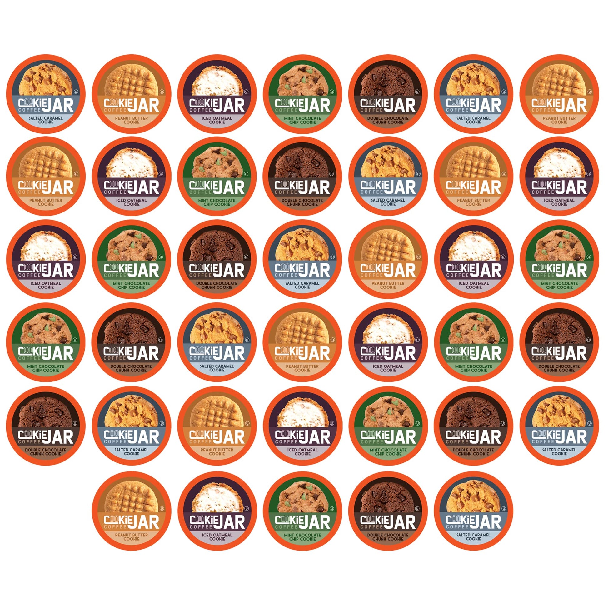 Cookie Jar Assorted Flavored Coffee Pods, 40 Count Variety Pack for Keurig K Cup Brewers, Two Rivers Coffee