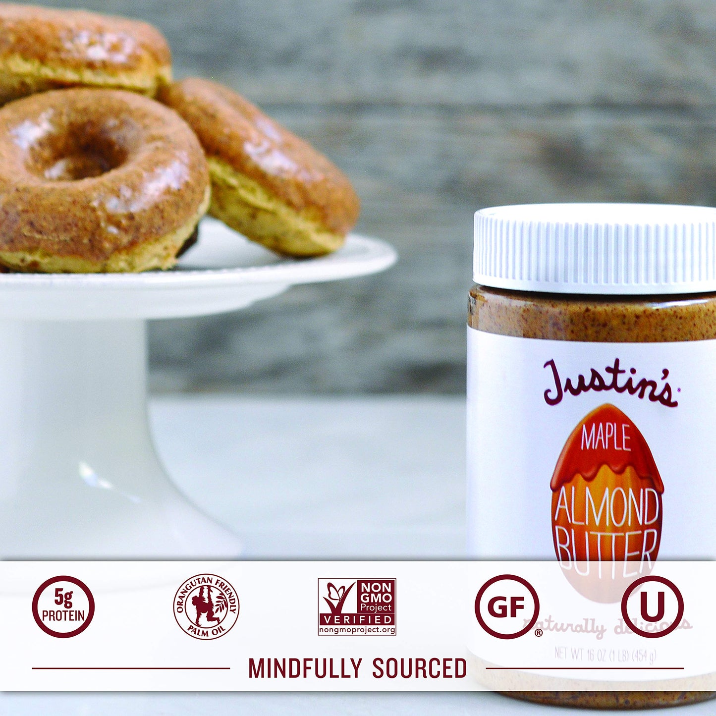 Justins Nut Butter Almond Butter - Maple - Jar - 16 Oz - Case Of 6