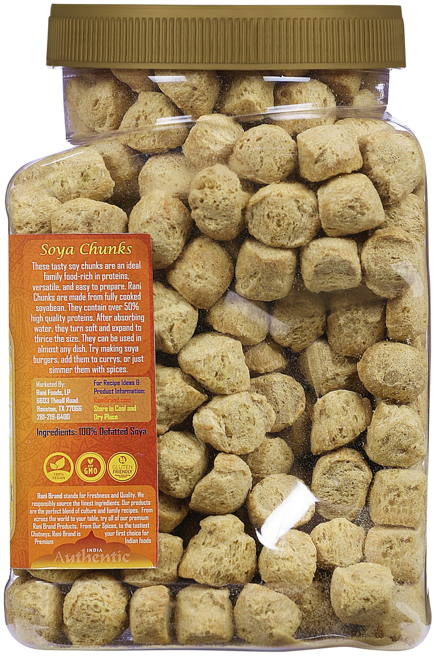 Rani Soya Chunks Nuggets (High Protien) Vadi 14Oz (400G) ~ All Natural, Salt-Free | Vegan | No Colors | Gluten Friendly | Non-Gmo | Kosher | Indian Origin | Meat Alternate Substitute