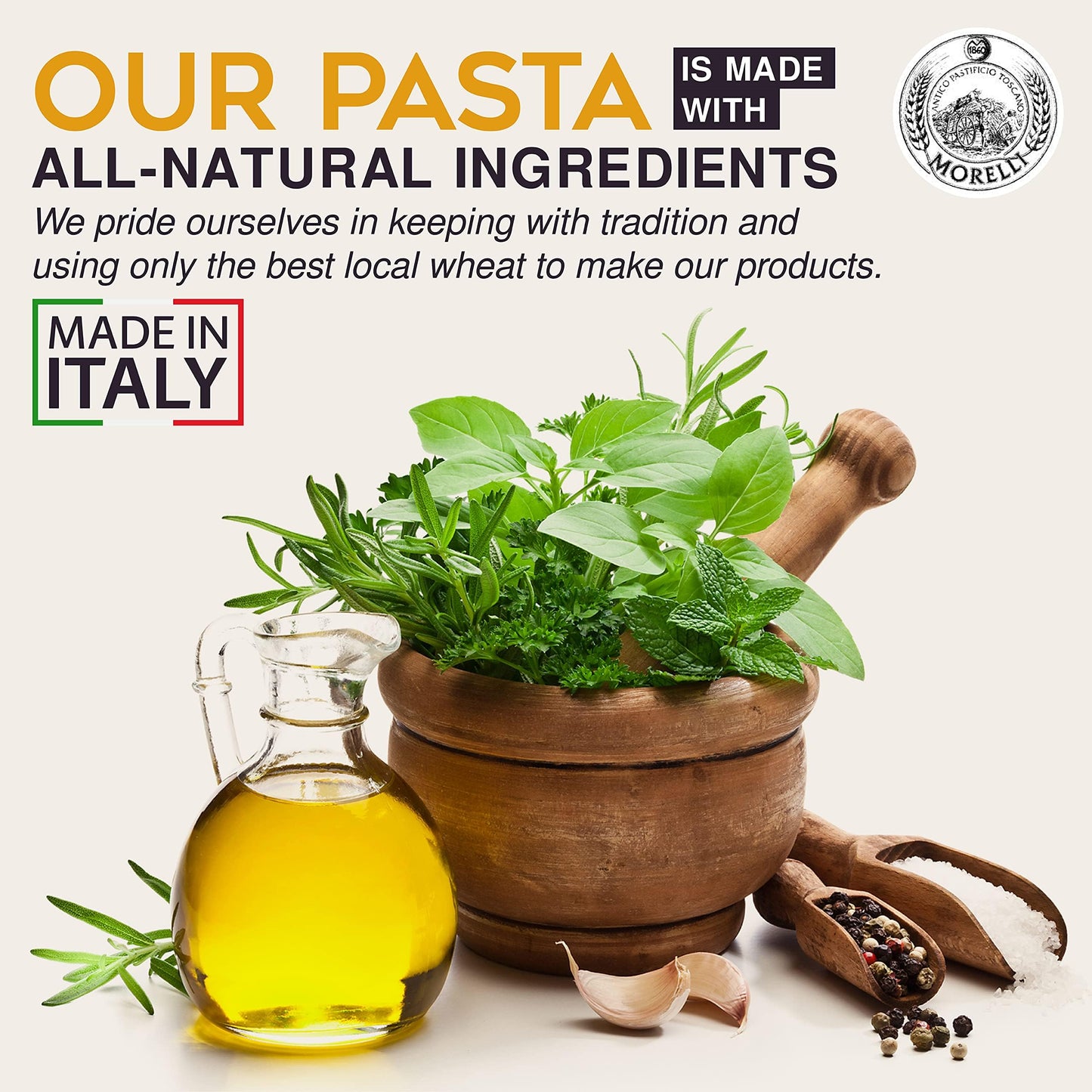 Morelli Organic Gourmet Pasta Italian Gift Basket From Italy - Tricolor Pasta Linguine Set - Red Chili, Garlic & Basil, and Lemo