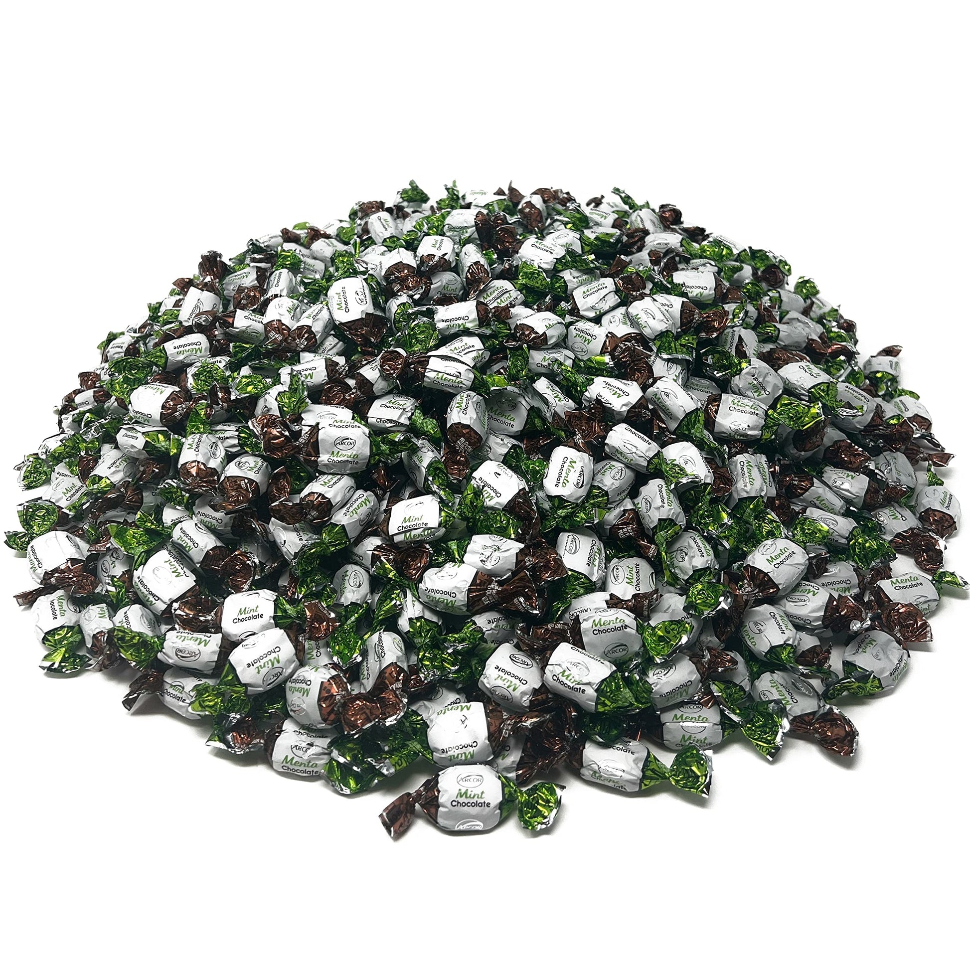 Assortit Chocolate Filled Mints - Bulk Hard Candies - 10 lbs - Individually Wrapped - Refreshing After Dinner Treat - White