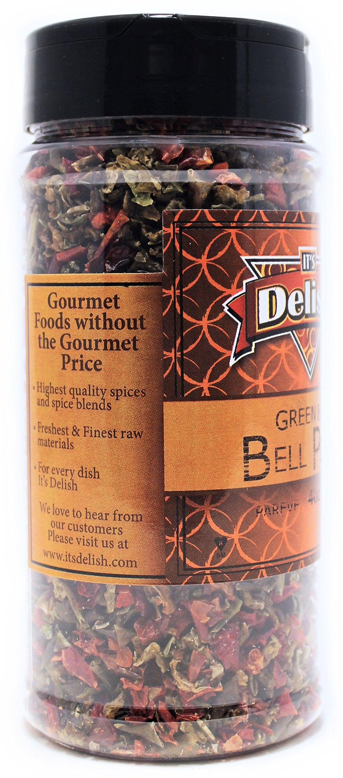 Dried Red And Green Bell Peppers Mix By It'S Delish, 3 Oz. Medium Jar