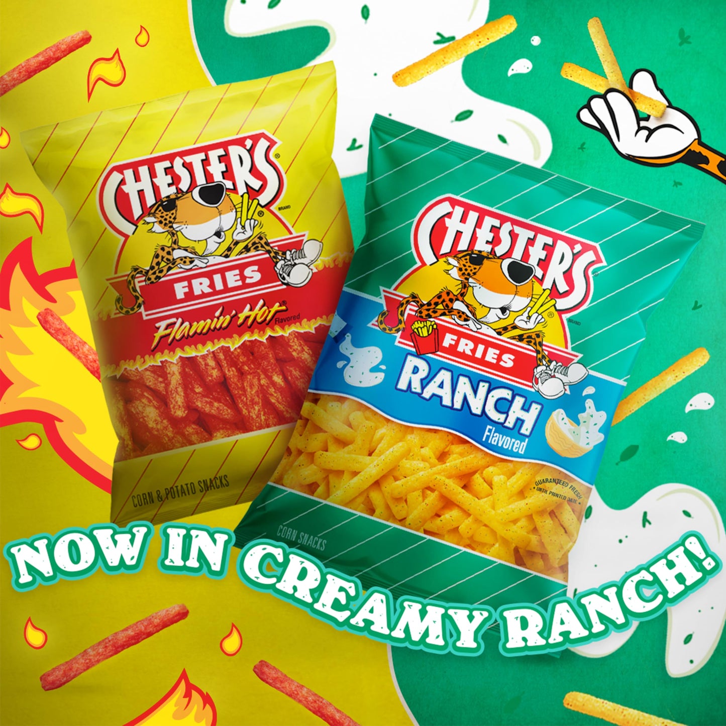 Chesters Fries, Hot & Ranch Flavored Variety Pack (Pack Of 40)