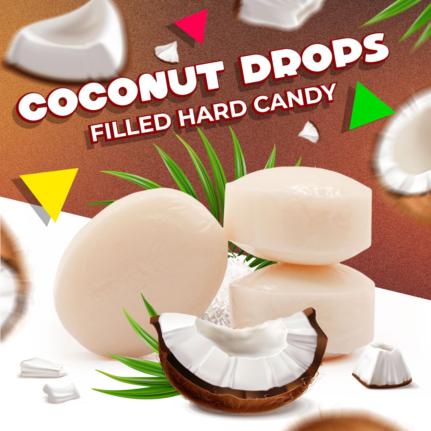 Coconut Filled Hard Candy | 1 Pound Bag - Approx. 90 Count | Tropical Treat With Creamy Filling