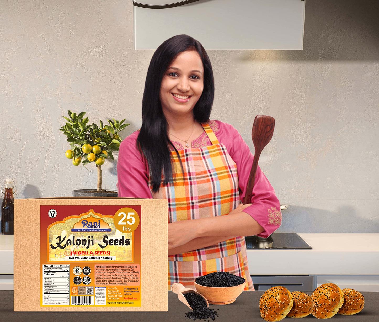 Rani Kalonji (Black Seed, Nigella Sativa, Black Cumin) Seeds 400Oz (25Lbs) 11.36Kg Bulk Box ~ All Natural | Gluten Friendly | No