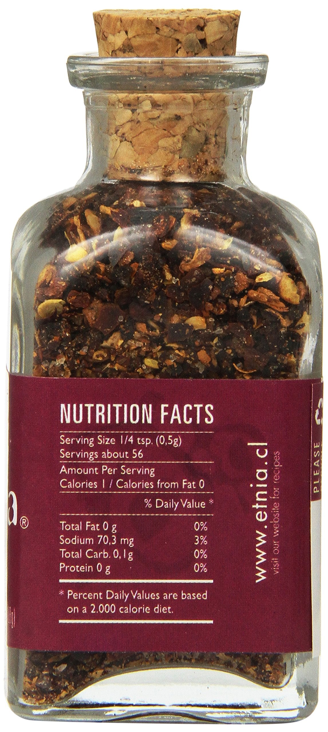 Etnia Merquen Smoked Chili Sea Salt, 1 Ounce, Red Corked Bottle