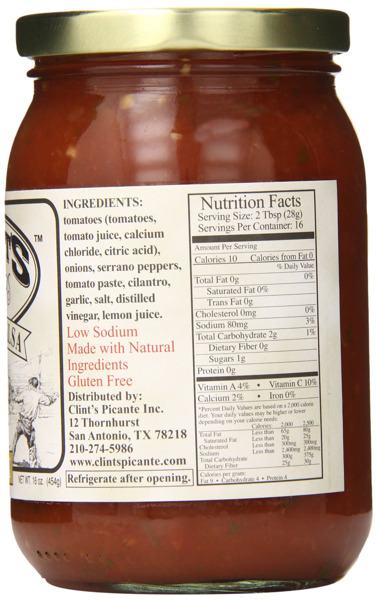 Clint'S, Texas Salsa, Medium, 16 Oz