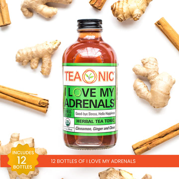 Teaonic I Love My Adrenals Detox Tea Tonic, Herbal Tea, Ginger Tea With Cinnamon And Clove, Usda-Certified, Vegan, Gluten-Free,