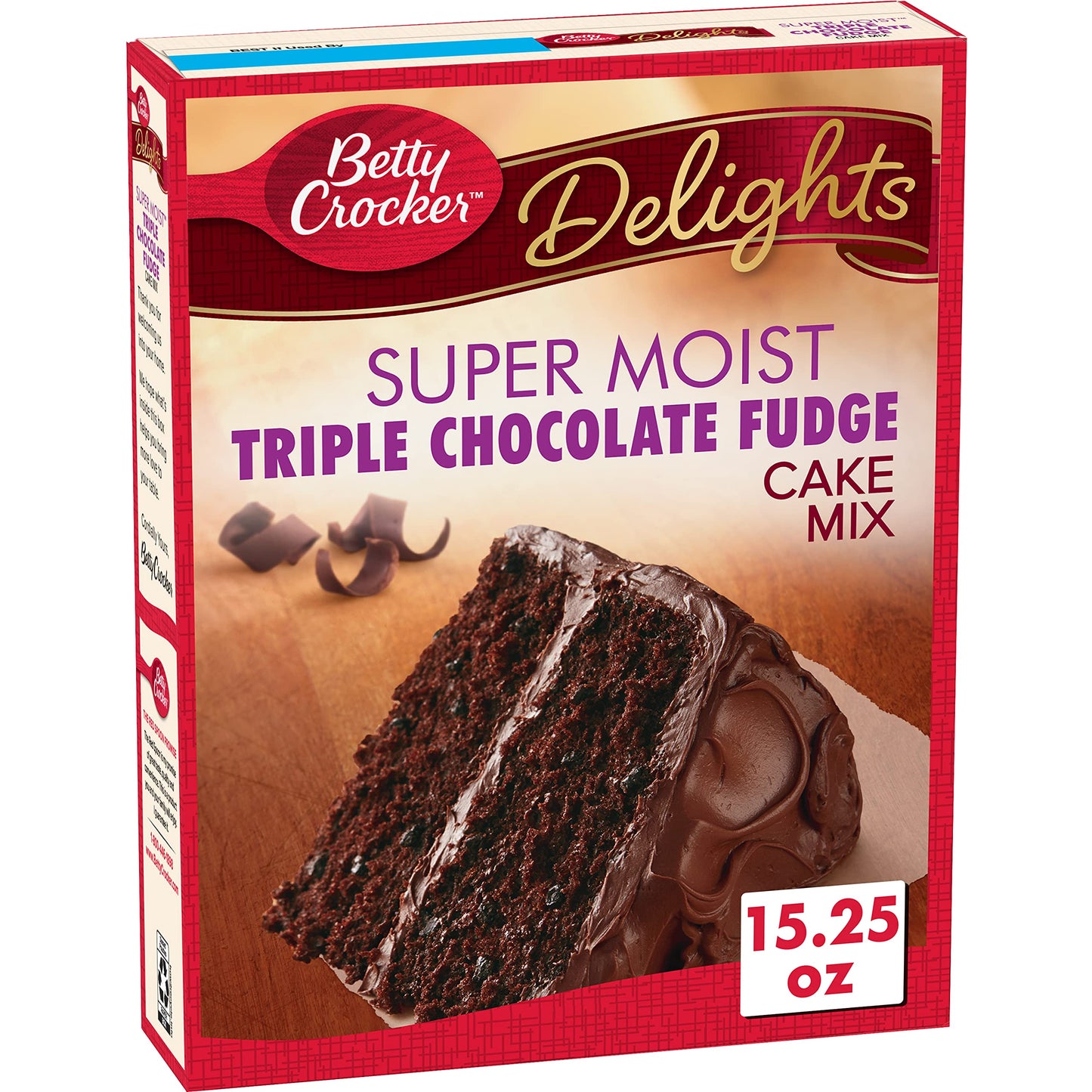 Betty Crocker, Supermoist Cake Mix, Triple Chocolate Fudge, 15.25oz Box (Pack of 6)