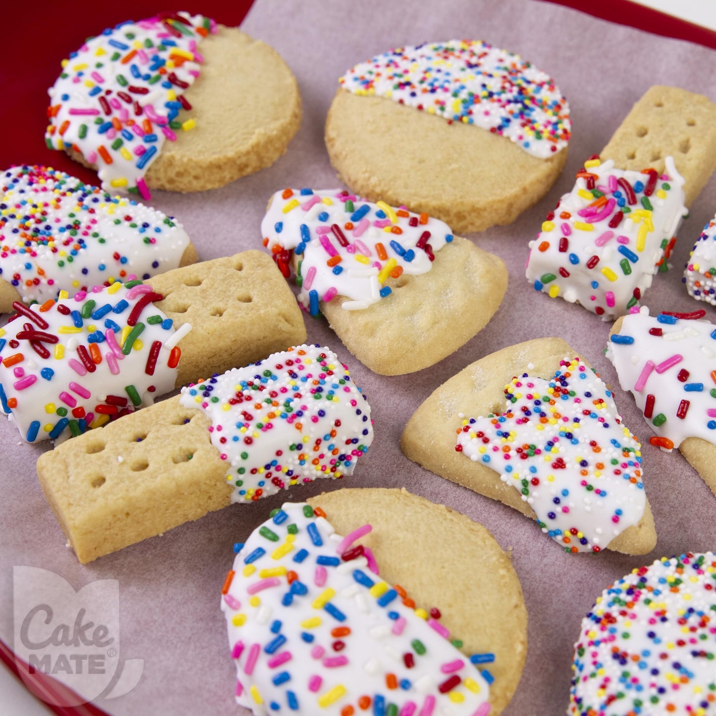 Cake Mate Christmas Rainbow Sprinkles with resealable lid - Delicious Dessert Sprinkles for Ice Cream, Cookies, Baked Goods, Don