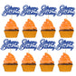 24Pcs Happy Birthday Cupcake Toppers Dark Blue Glitter Birthday Cupcake Food Picks For Celebrating Happy Birthday Party Cake Dec
