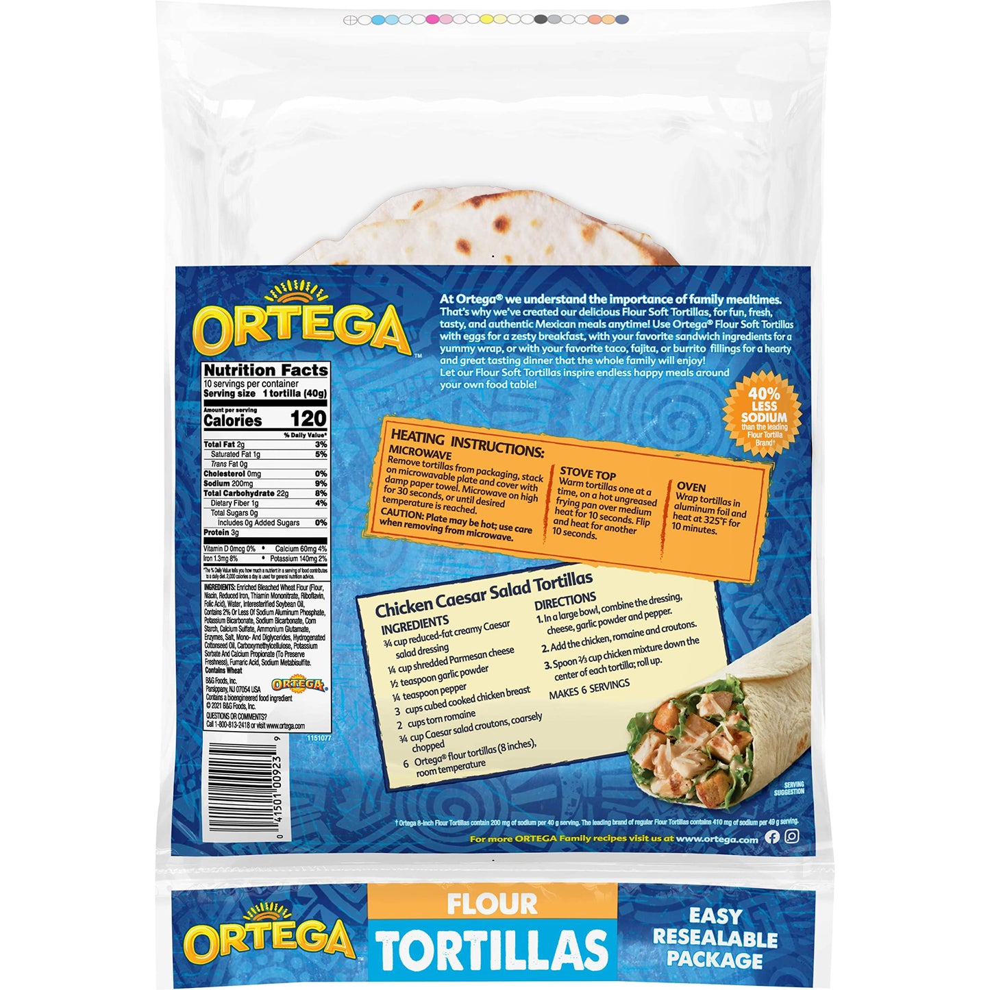 Ortega Tortillas, Flour, 8 Inch, 10 Count (Pack Of 12)