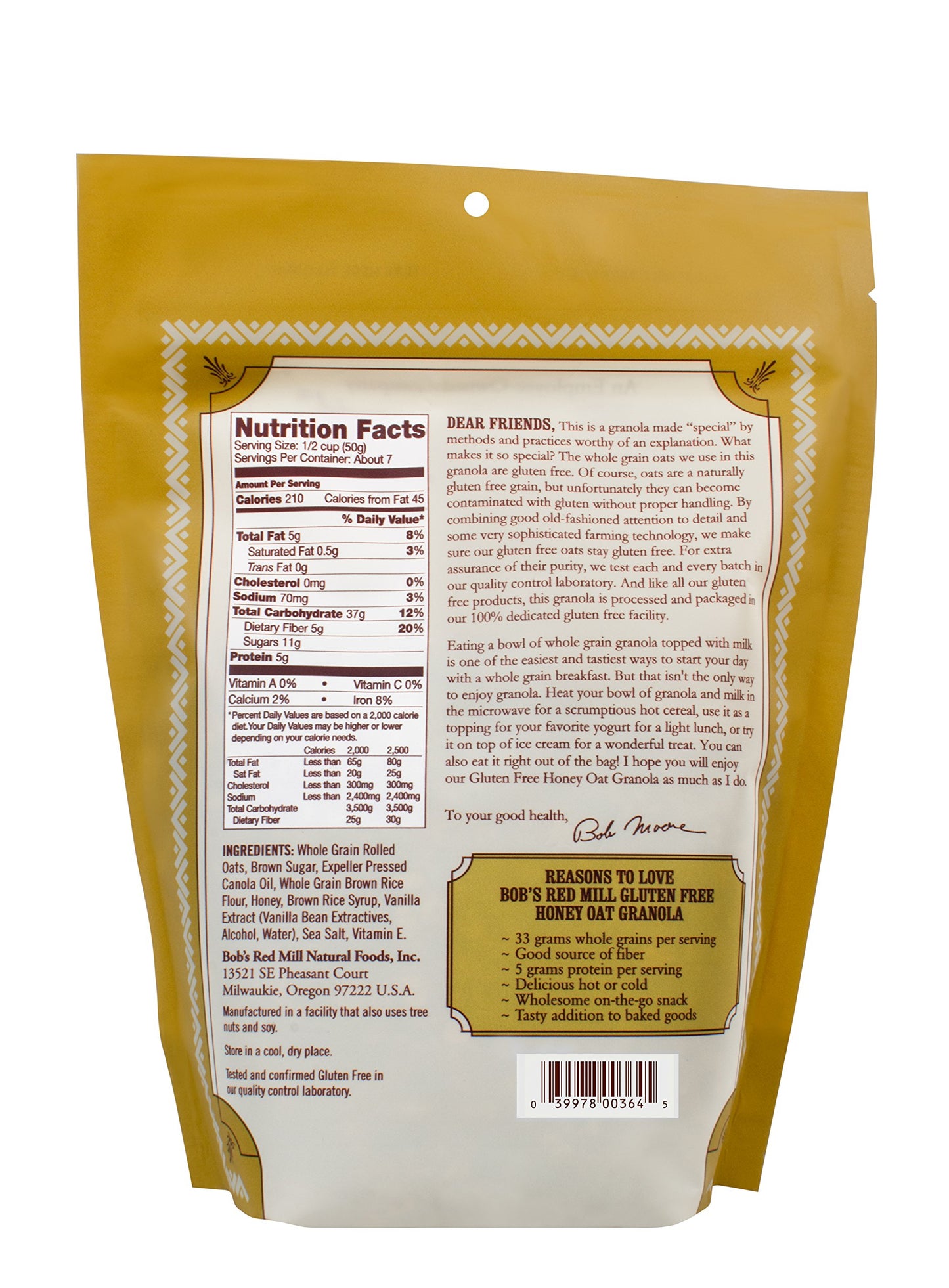 Honey Oat Gluten Free Granola 12 Ounces (Case Of 4)