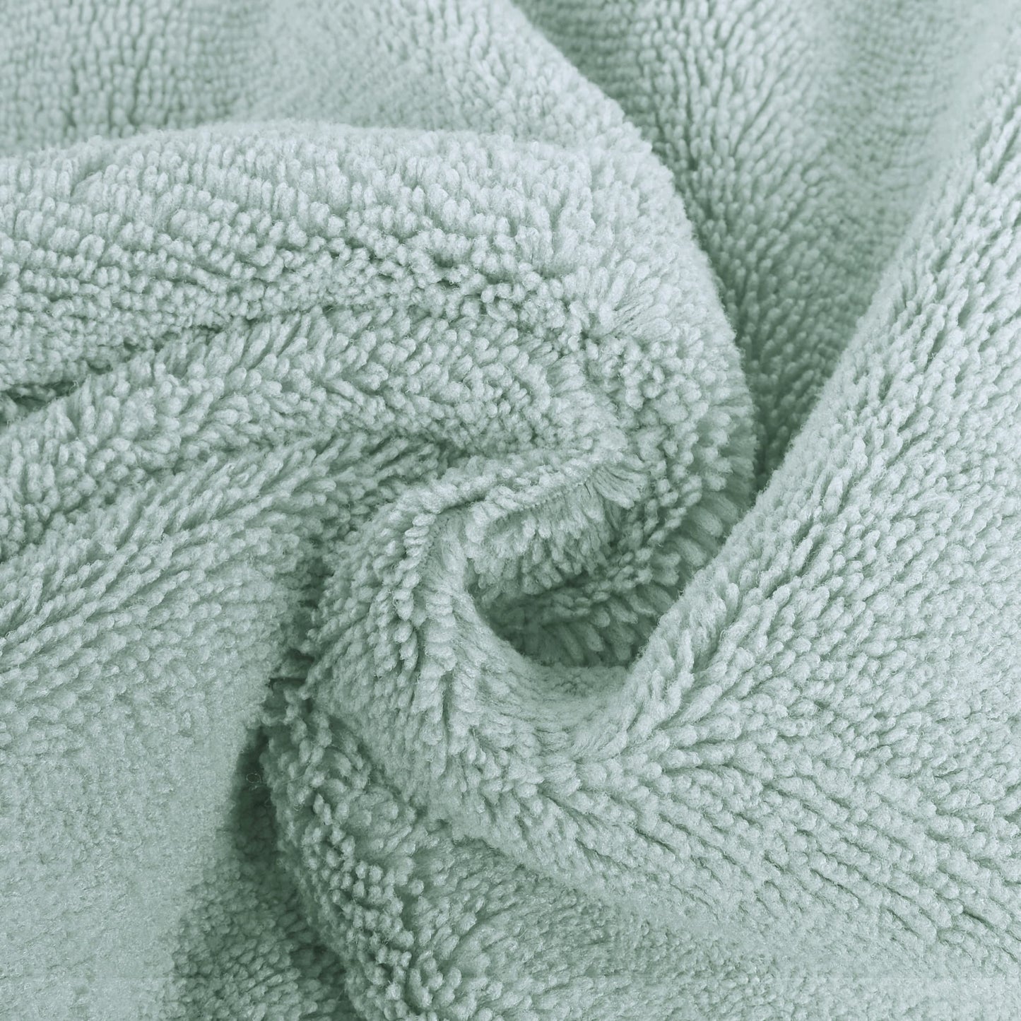 Polyte Premium Lint Free Microfiber Washcloth Face Towel, 13 X 13 In, Set Of 6 (Light Green)