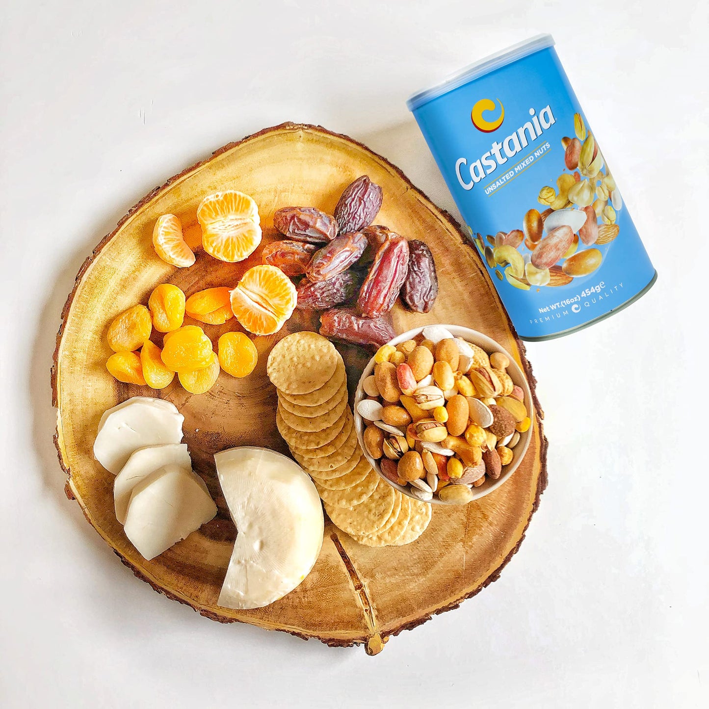 Castania Lebanese Nuts, Low Salt Mix, Pistachios, Almonds, Cashews, Hazelnuts, Peanuts, Pumpkin Seeds, And Chickpeas 16Oz
