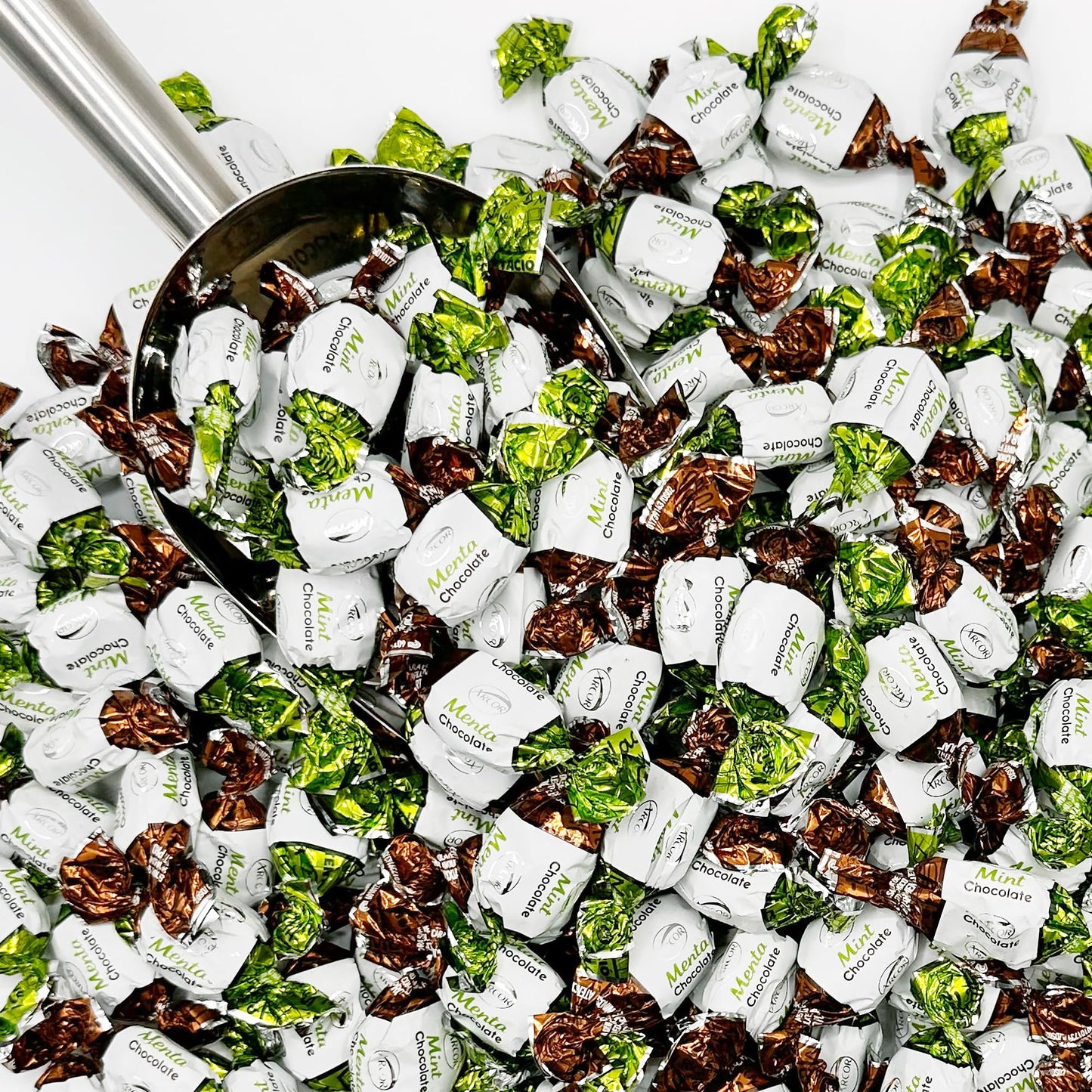 Fusion Sweets Chocolate Filled Candy, Hard Mints, 1 Pound Bulk Bag, Approx 80 Pieces, Naturally Flavored, White