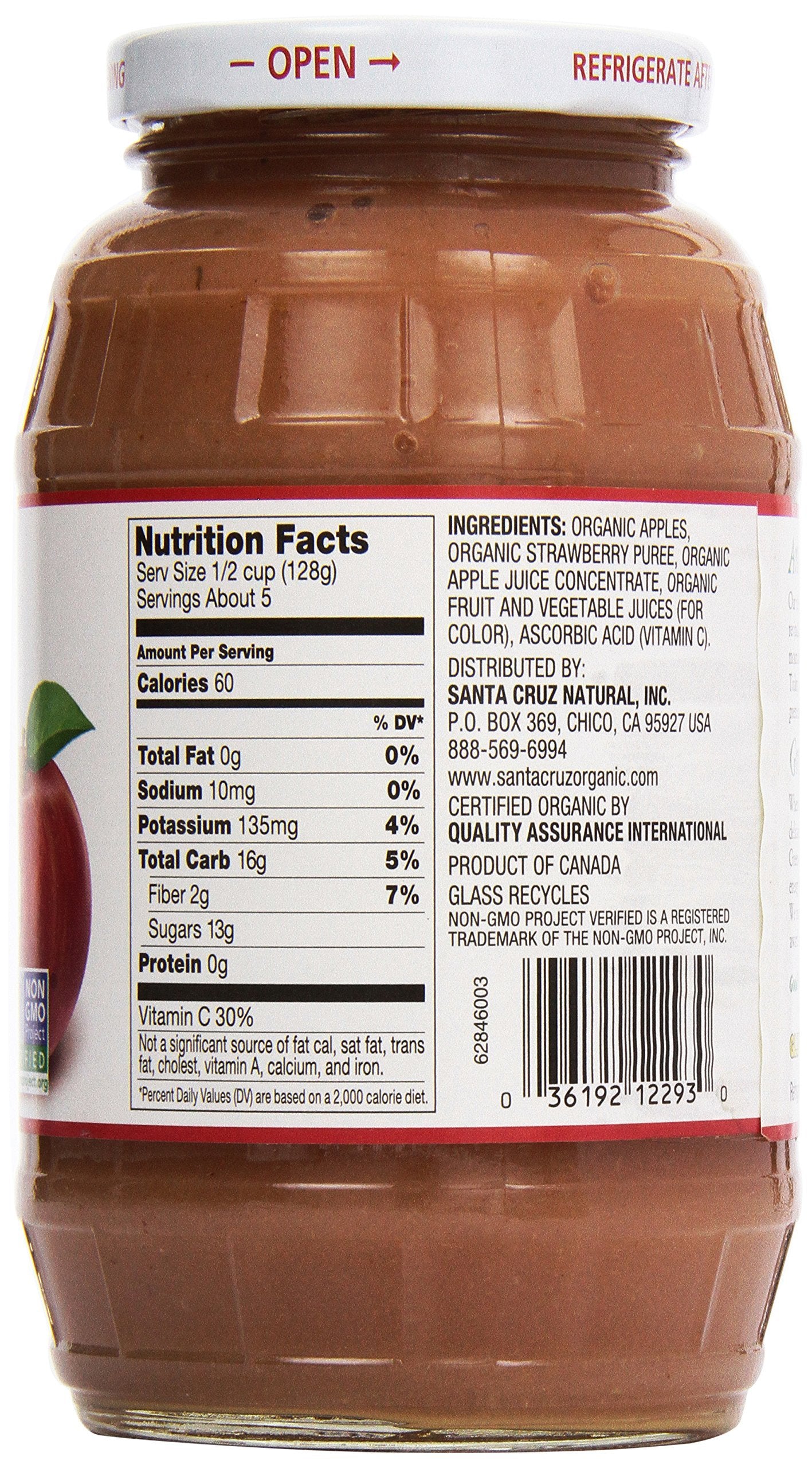 Santa Cruz Organic Strawberry Applesauce (12X23 Oz)