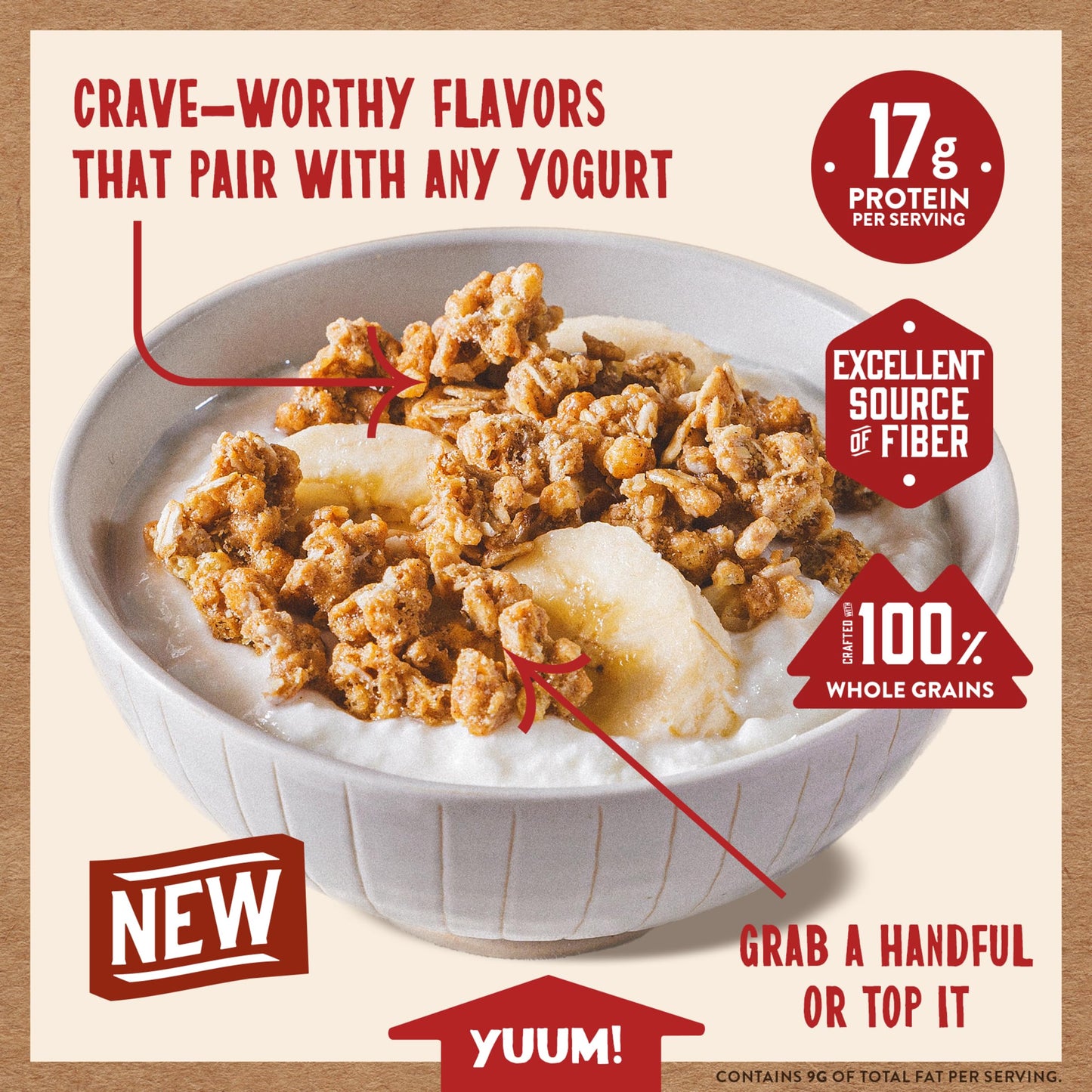 Kodiak Cakes Granola Pouch, Cookie Butter, High Protein, Whole Grains, Pack of 5 Pouches